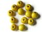 12 19mm x 17mm Round Yellow Wood Beads Wooden Ball Beads Macrame Beads Large Hole Beads